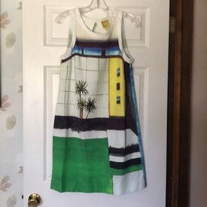 Unique knee length sleeveless dress